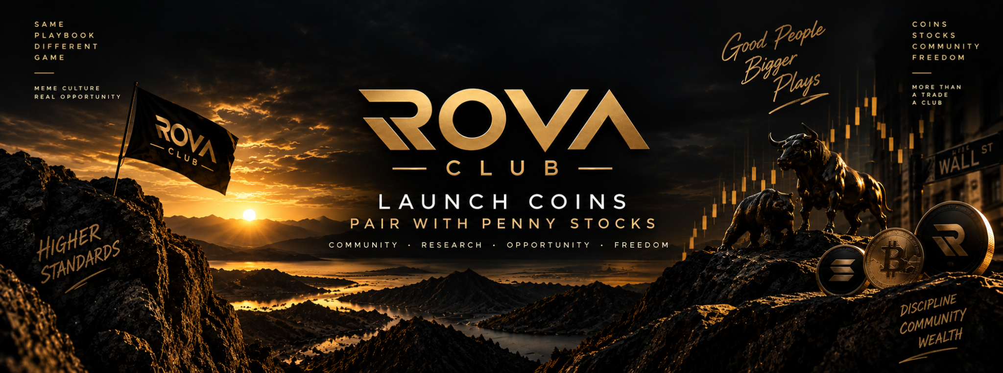 Rova Club — Launch Coins, Pair With Penny Stocks